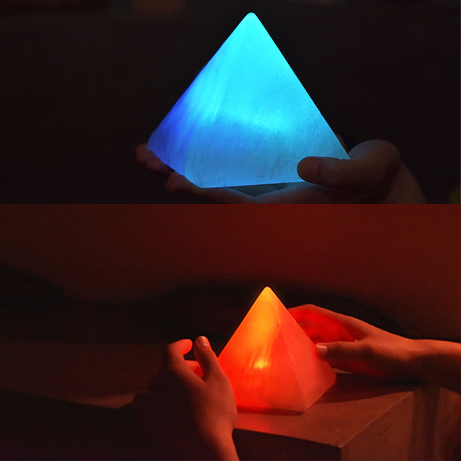 LED Pyramid Natural Ore Lamp