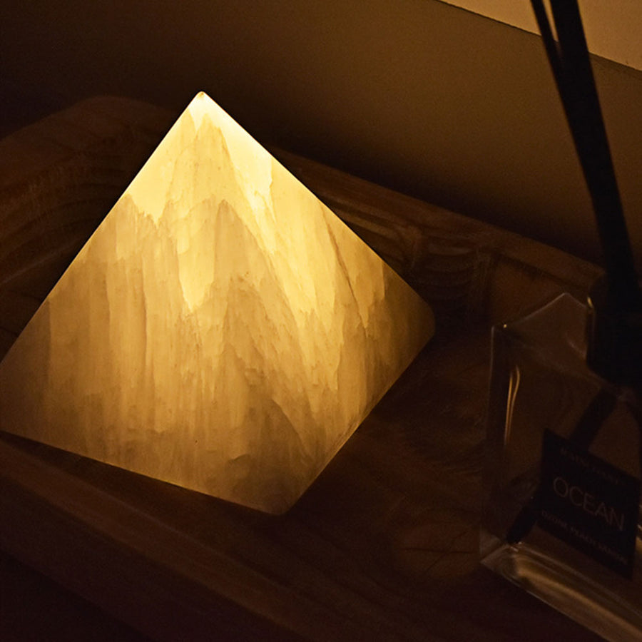 LED Pyramid Natural Ore Lamp